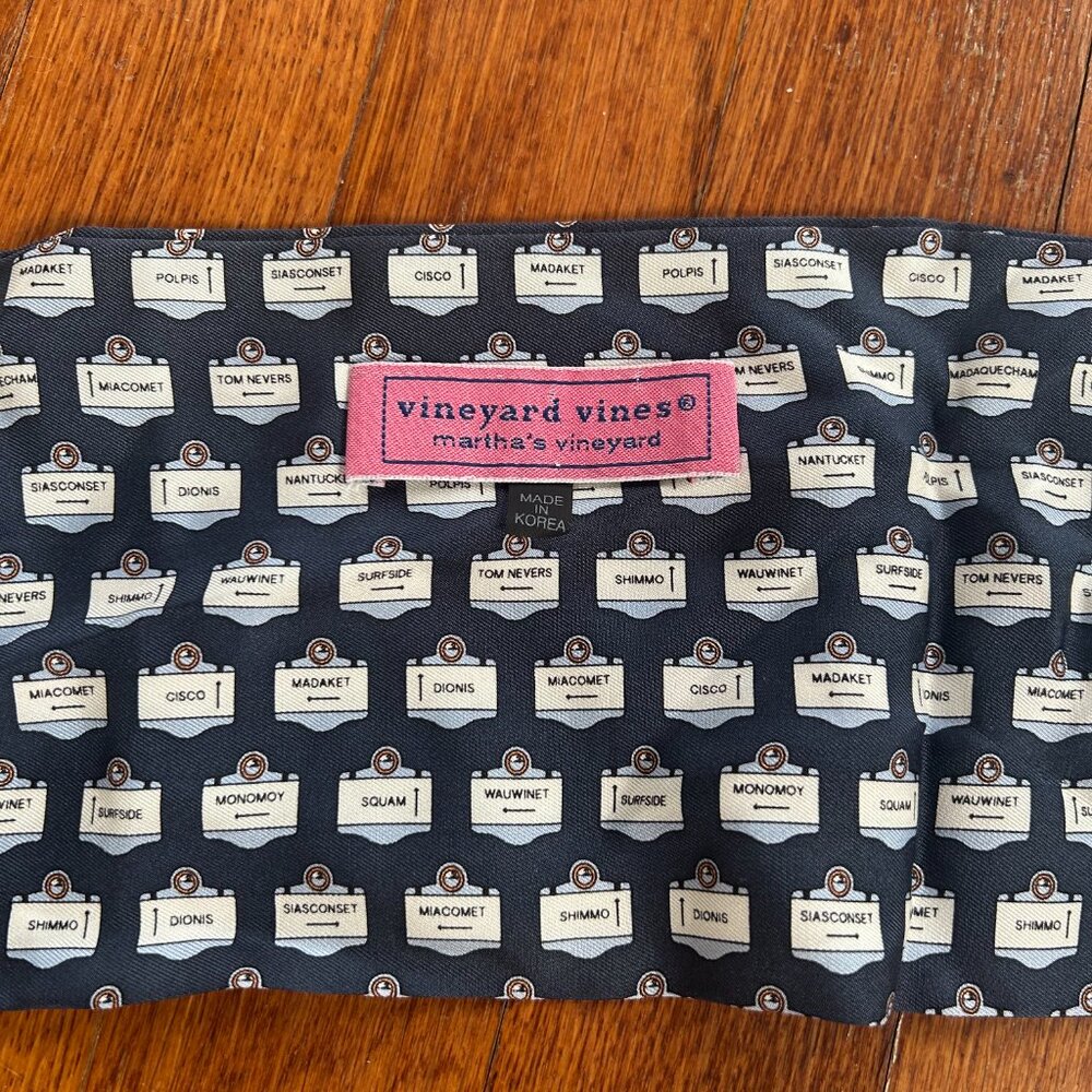 Vineyard Vines Nantucket 100% Silk Sash Navy Blue - Picture 2 of 4